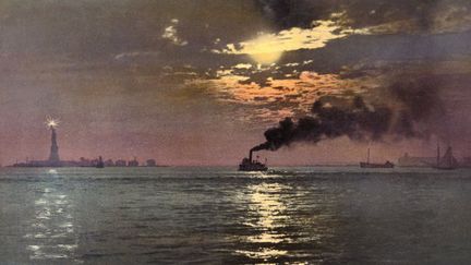 Anonyme, "Sunset from the Battery, New York", photochrom
 (Anonyme, Collection Marc Walter - Editions Taschen)