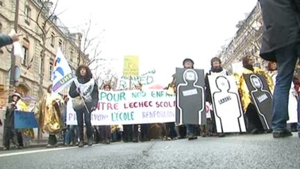 Les enseignants étaient dans la rue le 22 janvier pour protester contre les suppression de postes.