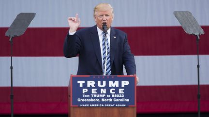 Le candidat républicain à la présidentielle américaine, Donald Trump, lors d'un discours à Greensboro (Etats-Unis), le 14 octobre 2016. (EVAN VUCCI/AP/SIPA)