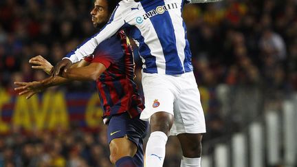 Thievy Bifouma, l'attaquant de l'Espanyol Barcelone, a été prêté à Reims.  (QUIQUE GARCIA / AFP)