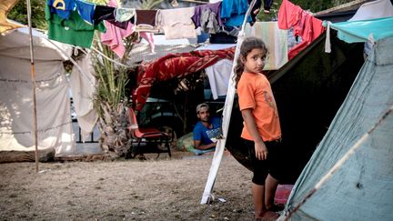 Des r&eacute;fugi&eacute;s palestiniens sont rassembl&eacute;s pr&egrave;s de l'h&ocirc;pital Chifa de Gaza, le 31 juillet 2014. (APAIMAGES/REX/REX/SIPA / REX)