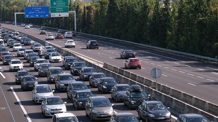 L'autoroute A7 au niveau de Portes-lès-Valence (Drôme), le 15 août 2022. (NICOLAS GUYONNET / HANS LUCAS / AFP)