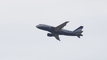 Un avion avant de se poser à la base aérienne d'Istes où ont été accueillis certains rapatriés.&nbsp; (SPEICH FREDERIC / MAXPPP)