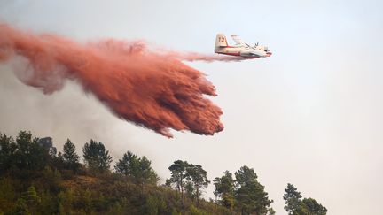 Un important départ de feu s'est déclaré dimanche 13 aout 2017 sur la commune de Lucéram dans les Alpes-Maritimes, mobilisant d'importants moyens aériens. (MAXPPP)