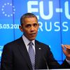 Le pr&eacute;sident am&eacute;ricain, Barack Obama, le 26 mars 2014, &agrave; Bruxelles (Belgique). (DURSUN AYDEMIR / ANADOLU AGENCY / AFP)