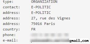 Le site de marine2017.fr n'a pas été déposé en anonymous.&nbsp; (Capture whois)