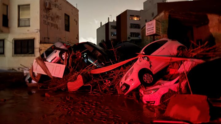 A Paiporta, dans la région de Valence, les dégâts des inondations sont très importants. (WILLIAM DE LESSEUX / RADIO FRANCE)