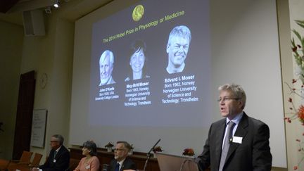 &nbsp; (Lors de la présentation des lauréats du Nobel de médecine, aujourd'hui © REUTERS/Bertil Ericson/TT News Agency)