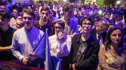 Election evening at Renaissance HQ, Sunday June 9.  (CHRISTOPHE PETIT TESSON / MAXPPP)