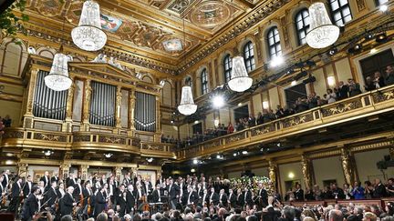 La grande salle du Musikverein de Vienne le 30 décembre 2018 pendant les répétitions.
 (HANS PUNZ / APA / AFP)