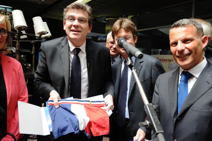 Arnaud Montebourg, le 1er juillet 2013, lors d'une visite sur le Salon du Made in France, à Paris. (SYLVAIN THOMAS / AFP)