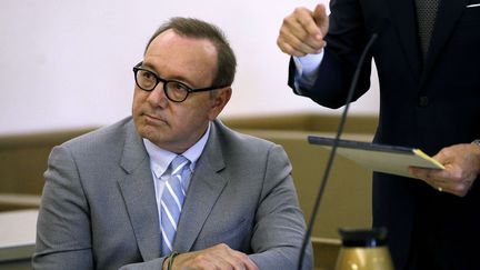 L'acteur américain Kevin Spacey au tribunal&nbsp;de Nantucket, dans l'Etat du Massachusetts (Etats-Unis), le 3 juin 2019.&nbsp; (STEVEN SENNE / AP / SIPA)