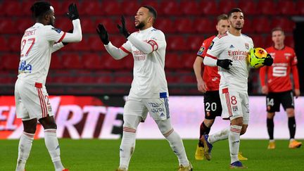 Memphis Depay a remis l'OL sur le droit chemin samedi soir contre Rennes (LOIC VENANCE / AFP)