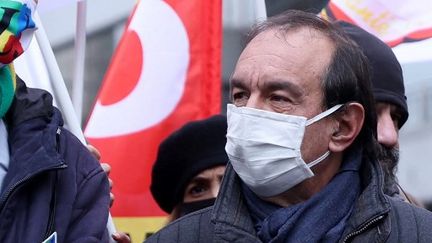 Philippe Martinez, le 27 janvier 2022, à Paris. (THOMAS SAMSON / AFP)