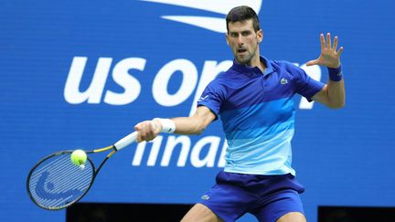 Novak Djokovic lors de la finale de l'US Open, le 12 septembre 2021. (KENA BETANCUR / AFP)