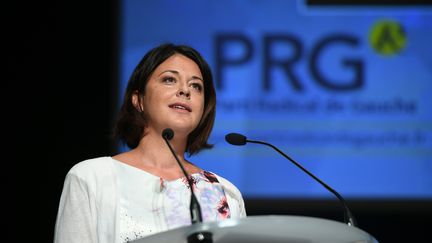 Sylvia Pinel, lors d'un discours à La Rochelle (Charente-Maritime), le 3 septembre 2016.&nbsp; (XAVIER LEOTY / AFP)