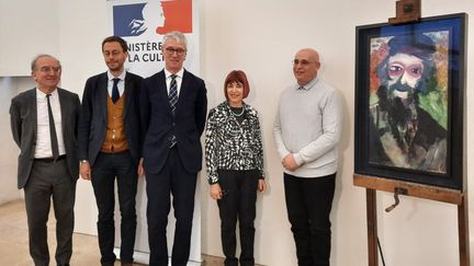 Le tableau "Le Père", de Marc Chagall, a été restitué aux ayants-droit de son propriétaire Marc Cender, spolié par les nazis pendant la Seconde guerre mondiale. (ANNE CHEPEAU / RADIO FRANCE)