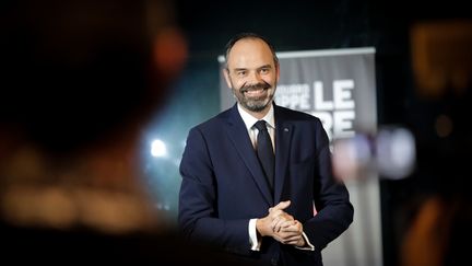 Le Premier ministre Edouard Philippe au cours de sa campagne municipale au Havre (Seine-Maritime), le 20 février 2020. (LOU BENOIST / AFP)