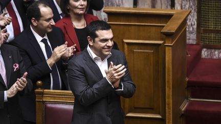 Le Premier ministre Alexis Tsipras au Parlement grec, à Athènes, le 25 janvier 2019 (ANGELOS TZORTZINIS / AFP)