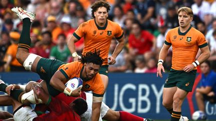 L'Australien Rob Leota lors de la rencontre de Coupe du monde contre le Portugal, le 1er octobre 2023. (OLIVIER CHASSIGNOLE / AFP)