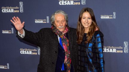 Jean Rochefort et sa fille Clémence lors de la cérémonie des César, à Paris le 20 février 2015 (CHRISTOPHE PETIT TESSON / MAXPPP)