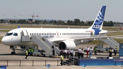 Présentation à Toulouse le 10 juillet 2018 du nouvel avion Airbus A220-300 (100 à 160 passagers) (MAXPPP)