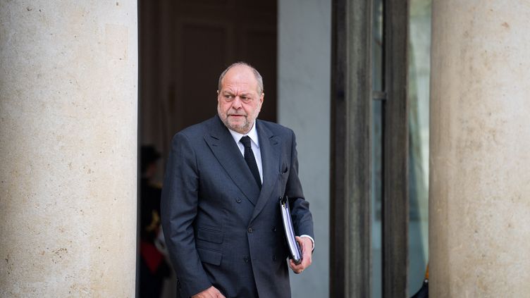 The Minister of Justice, Eric Dupond-Moretti, leaving the Elysee Palace, April 26, 2023. (XOSE BOUZAS / HANS LUCAS / AFP)