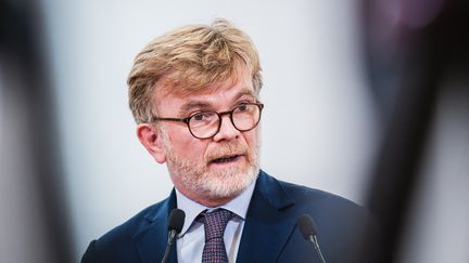 Le ministre de l'Agriculture, Marc Fesneau, le 1er février 2024, à Paris. (XOSE BOUZAS / HANS LUCAS / AFP)