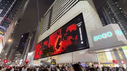 Le centre commercial SOGO à Hong Kong a retiré l'œuvre d'art numérique "No Rioters" de Patrick Amadon qui contenait les noms de dissidents emprisonnés (/AP/SIPA)