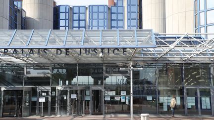 Le palais de justice de Bobigny (Seine-Saint-Denis), le 20 avril 2020.&nbsp; (LUDOVIC MARIN / AFP)