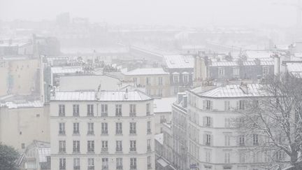 Un épisode neigeux s'est abattu sur Paris et sa région, le 16 janvier 2021. (GAO JING / XINHU NENWS AGENCY / NEWSCOM  / MAXPPP)