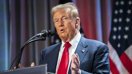 Le président élu des Etats-Unis, Donald Trump, à Washington, le 13 novembre 2024. (ALLISON ROBBERT / AFP)