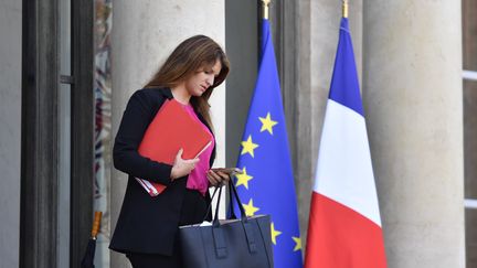 Marlène Schiappa quitte l'Elysée, à Paris, le 16 mai 2018. (GERARD JULIEN / AFP)