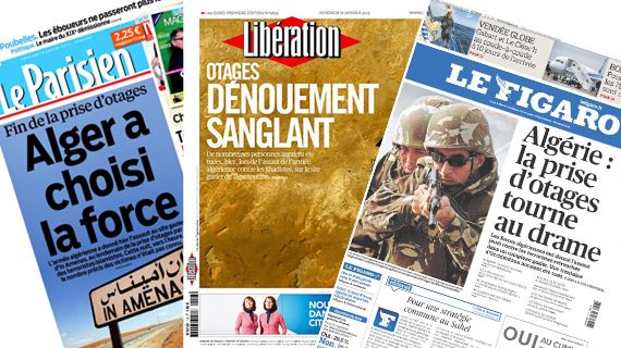 Montage des unes du Parisien, du Figaro et de Lib&eacute;ration, le 18 janvier 2013.&nbsp; (FRANCETV INFO)