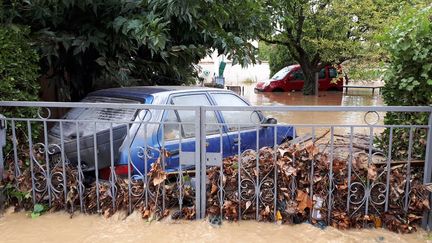 Inondations à Trèbes (Aude), le 15 octobre 2018. (BENJAMIN MATHIEU / RADIO FRANCE)