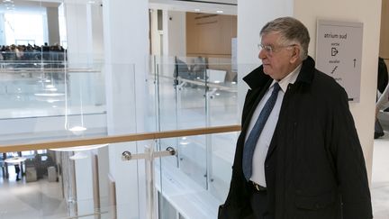 L'ancien PDG de France Télécom, Didier Lombard, au tribunal de Paris, le 23 mai 2019.&nbsp; (LIONEL BONAVENTURE / AFP)