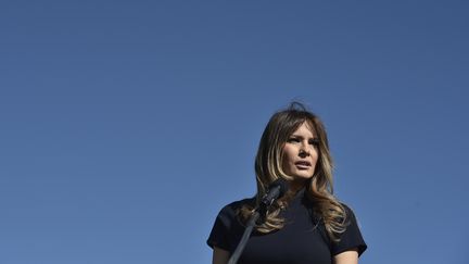 Melania Trump lors d'un meeting de Donald Trump, le 5 novembre 2016, à Wilmington, en Caroline du Nord (côte Est des Etats-Unis).&nbsp; (MANDEL NGAN / AFP)