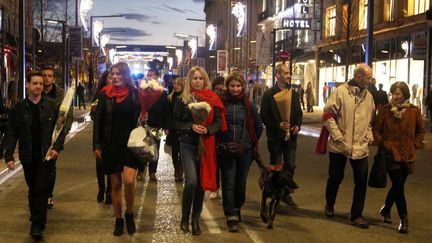 Une manifestation d'une vingtaine de "foulards rouges", à Avignon, le 7 décembre 2018. (SOUILLARD BRUNO / MAXPPP)