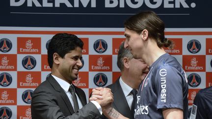 Le président du PSG Nasser Al-Khelaïfi et Zlatan Ibrahimovic