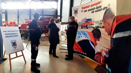 Le centre de secours des sapeurs-pompiers de l’Essonne, à Fleury-Mérogis. (VALENTIN DUNATE / RADIO FRANCE)