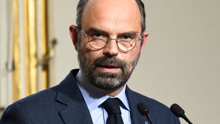 Edouard Philippe s'exprime face à la presse, le 18 mars 2019, à Matignon, à Paris. (BERTRAND GUAY / AFP)