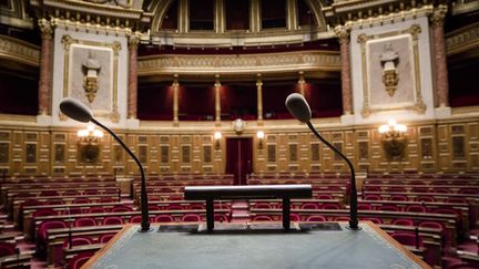 H&eacute;micycle du S&eacute;nat &agrave; Paris vide, le 9 septembre 2014 (MAXPPP)