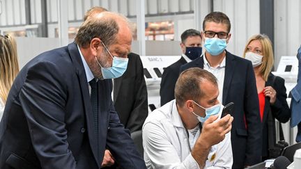 Le ministre de la Justice,&nbsp;Eric Dupond-Moretti, le 19 juillet 2021 à Beauvais. (DENIS CHARLET / AFP)