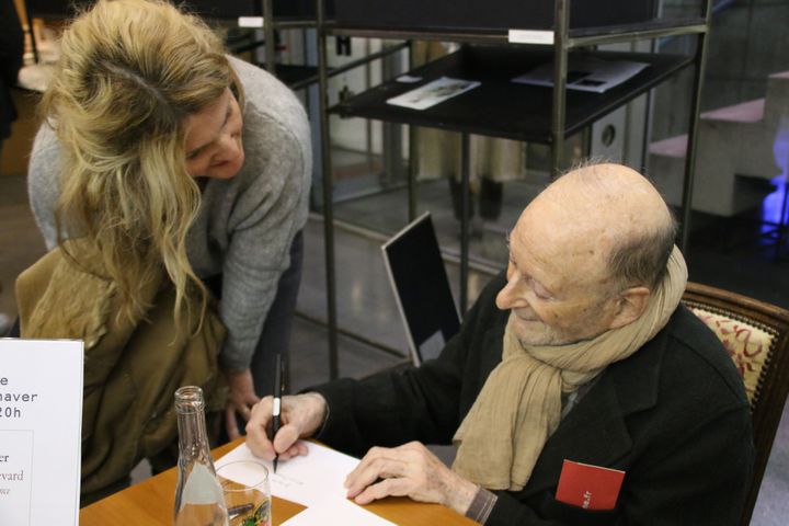 Marie-France Etchegoin et Michel Vinaver au Théâtre de la Colline
 (Sophie Jouve/Culturebox)