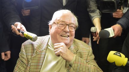 Jean-Marie Le Pen, le 22 mars 2015, au si&egrave;ge du Front national, &agrave; Nanterre (Hauts-de-Seine). (CITIZENSIDE/FRANCOIS PAULETTO / AFP)