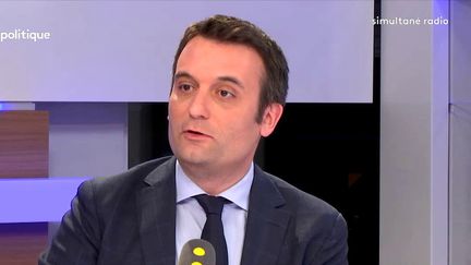 L'eurodéputé Florian Philippot, président du mouvement Les Patriotes, était l'invité de "Tout est politique" lundi 16 avril sur franceinfo. (FRANCEINFO)