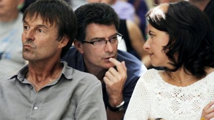 Nicolas Hulot, Pascal Durand et Cécile Duflot (JEAN-PIERRE MULLER / AFP)