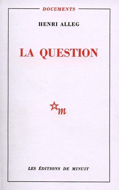 Couverture de "La Question"
 (Les Editions de Minuit / DR)