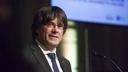 Le président catalan destitué par Madrid, Carles Puigdemont, à Bruxelles (Belgique), le 7 novembre 2017. (KEVIN VAN DEN PANHUYZEN/SIPA)