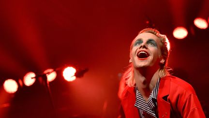 Le chanteur du groupe britannique Happy Meal Limited, sur la scène des Trans Musicales de Rennes, le 1er décembre 2016. (LOIC VENANCE / AFP)